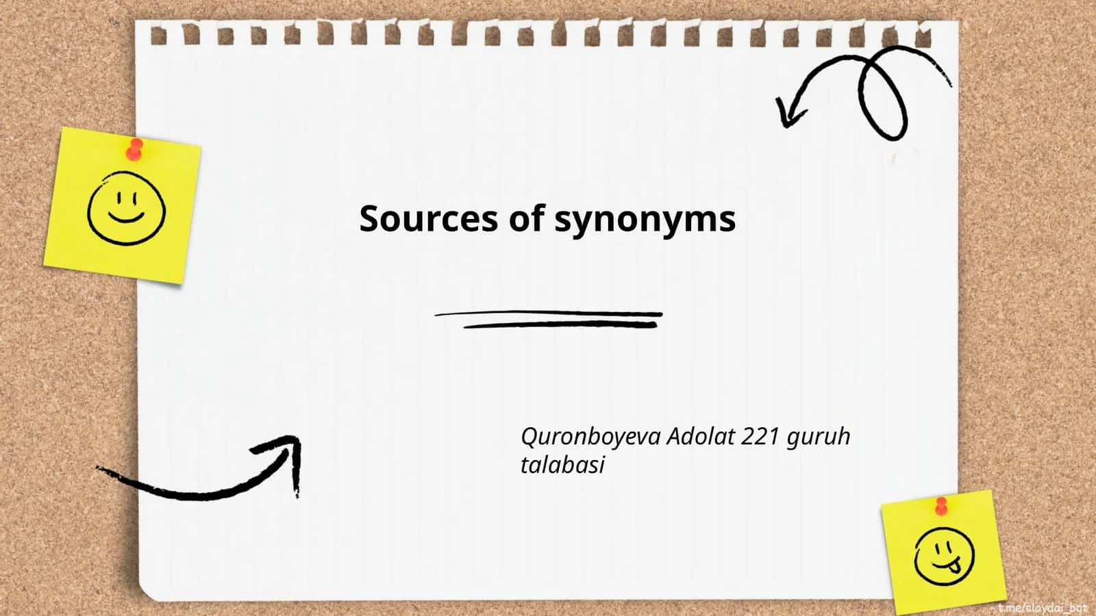Sources of synonyms 1