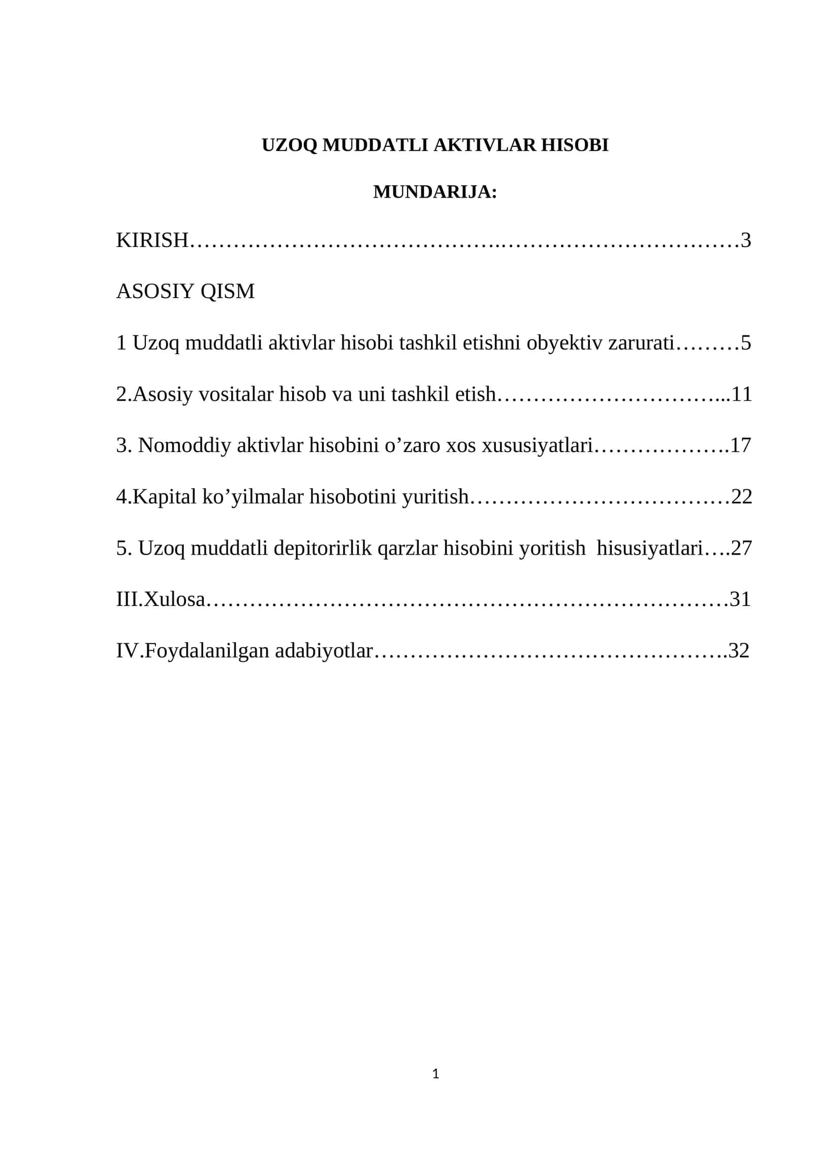 UZOQ MUDDATLI AKTIVLAR HISOBI 1