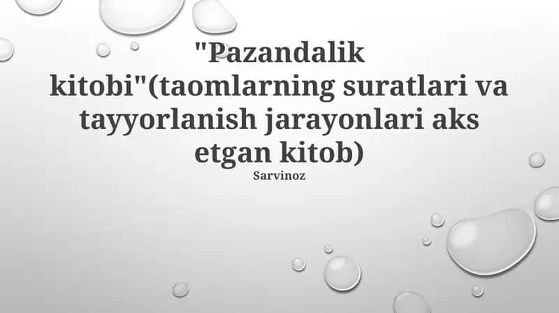 Pazandalik kitobi 1