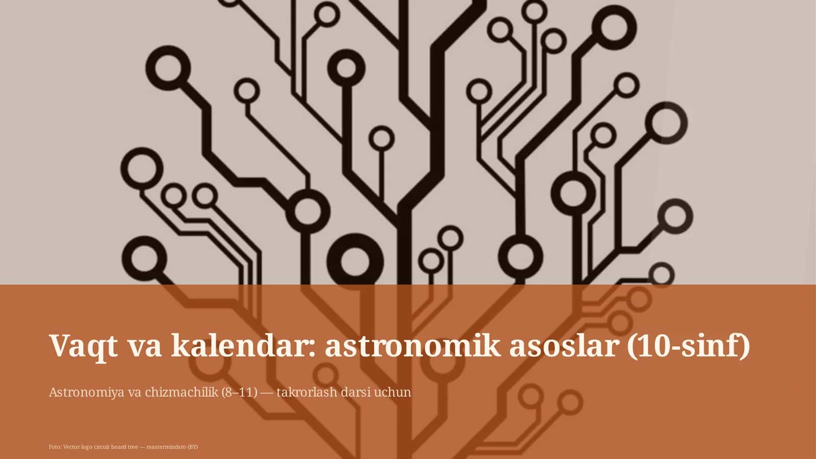 Vaqt va kalendar: astronomik asoslar (10-sinf) 1