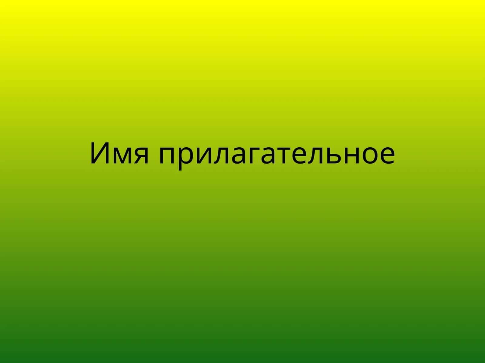 Имя прилагательное 1