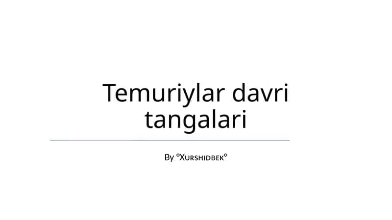 Temuriylar davri tangalari 1