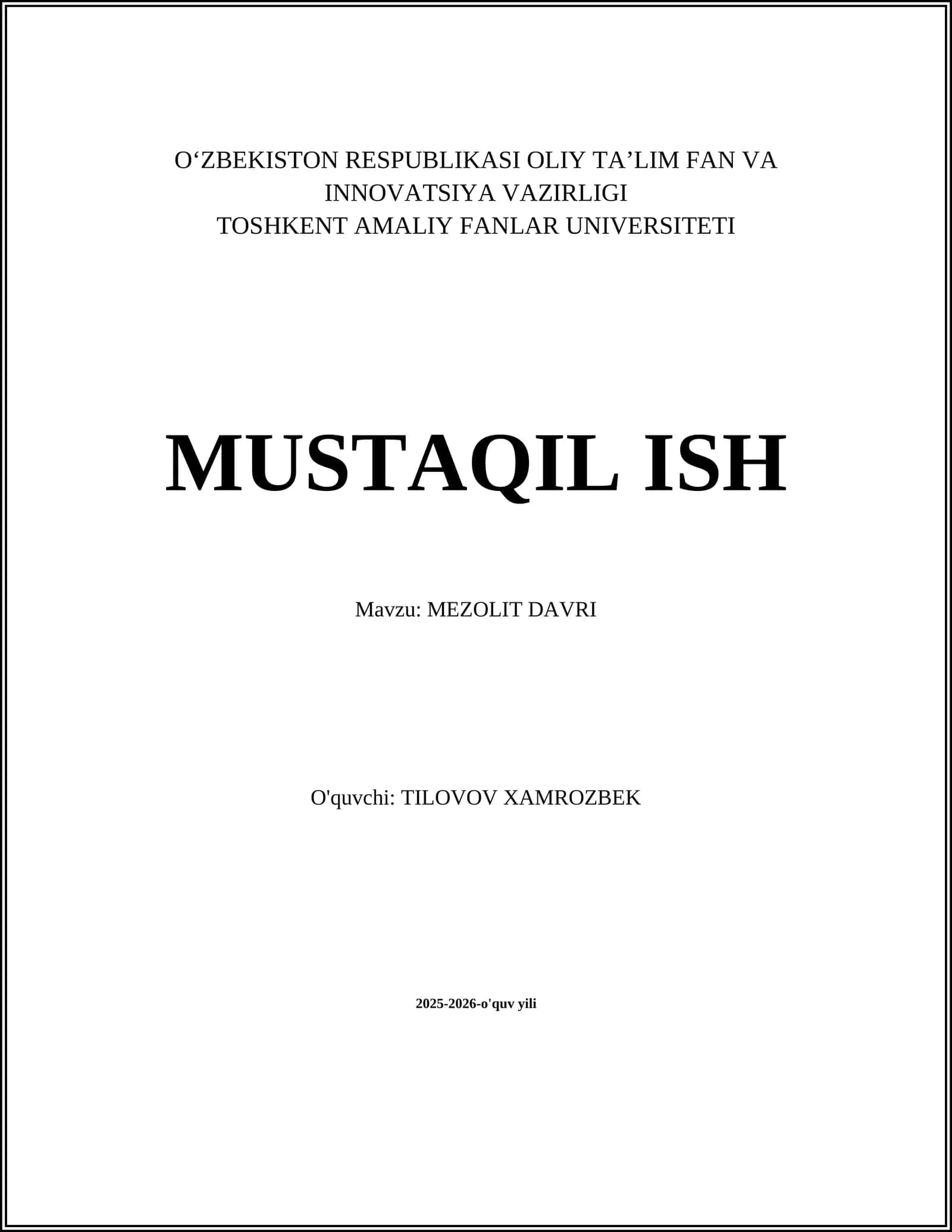 MEZOLIT DAVRI 1
