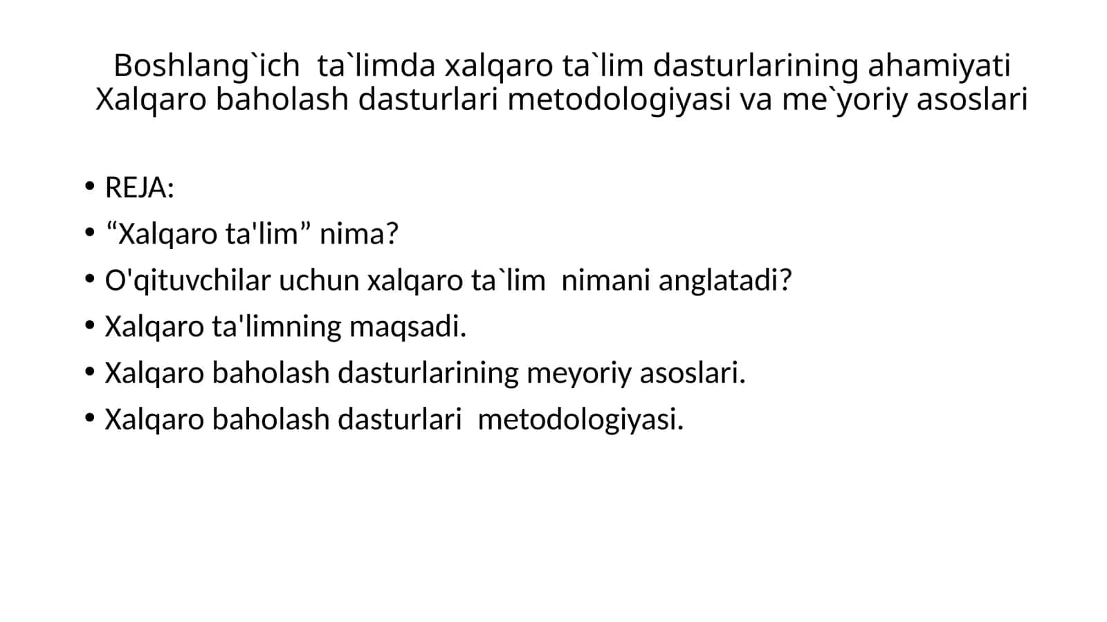 Xalqaro ta'limning ahamiyati 1