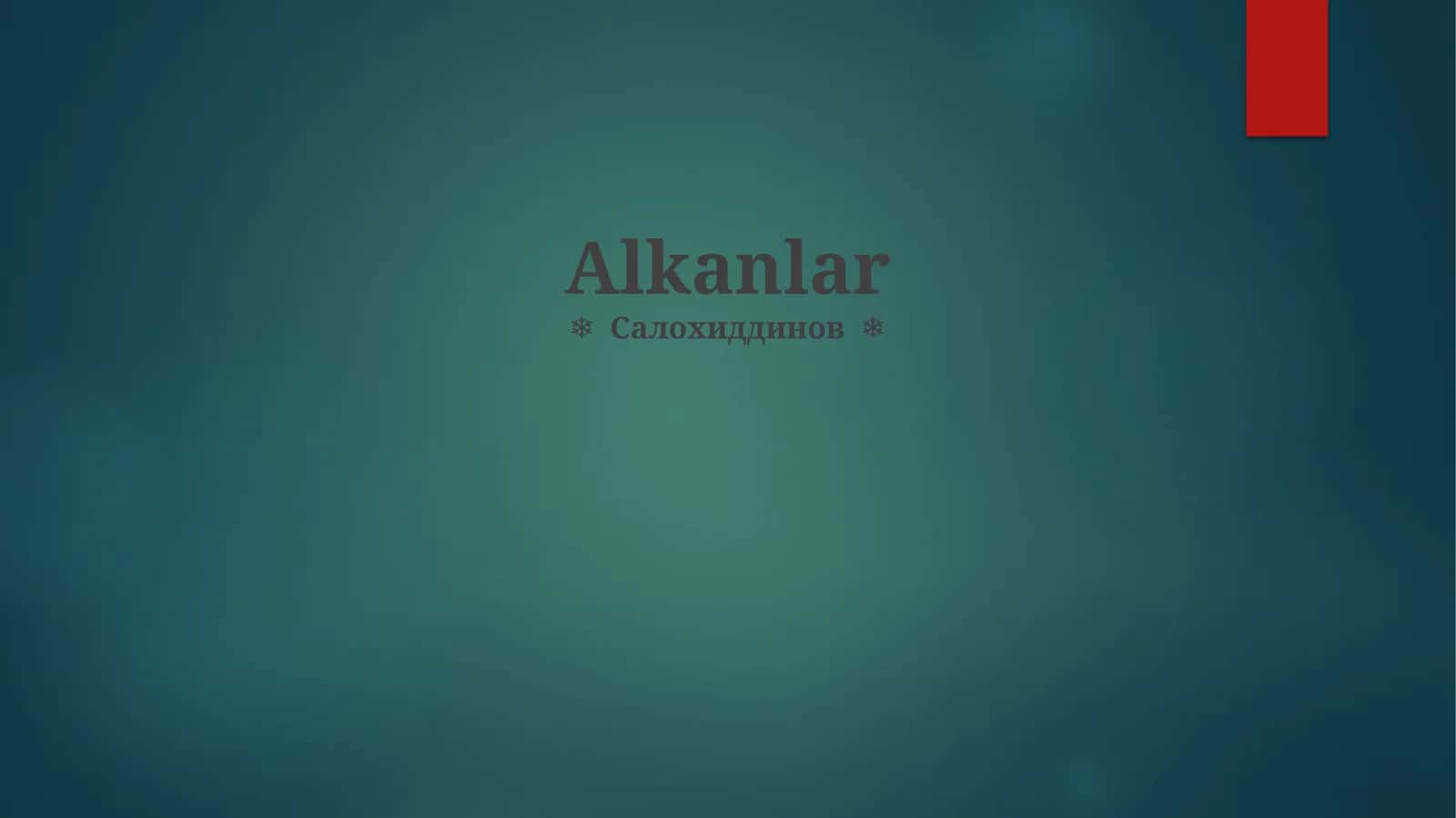 Alkanlar 1