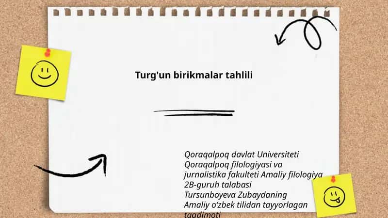 Turg'un birikmalar tahlili 1