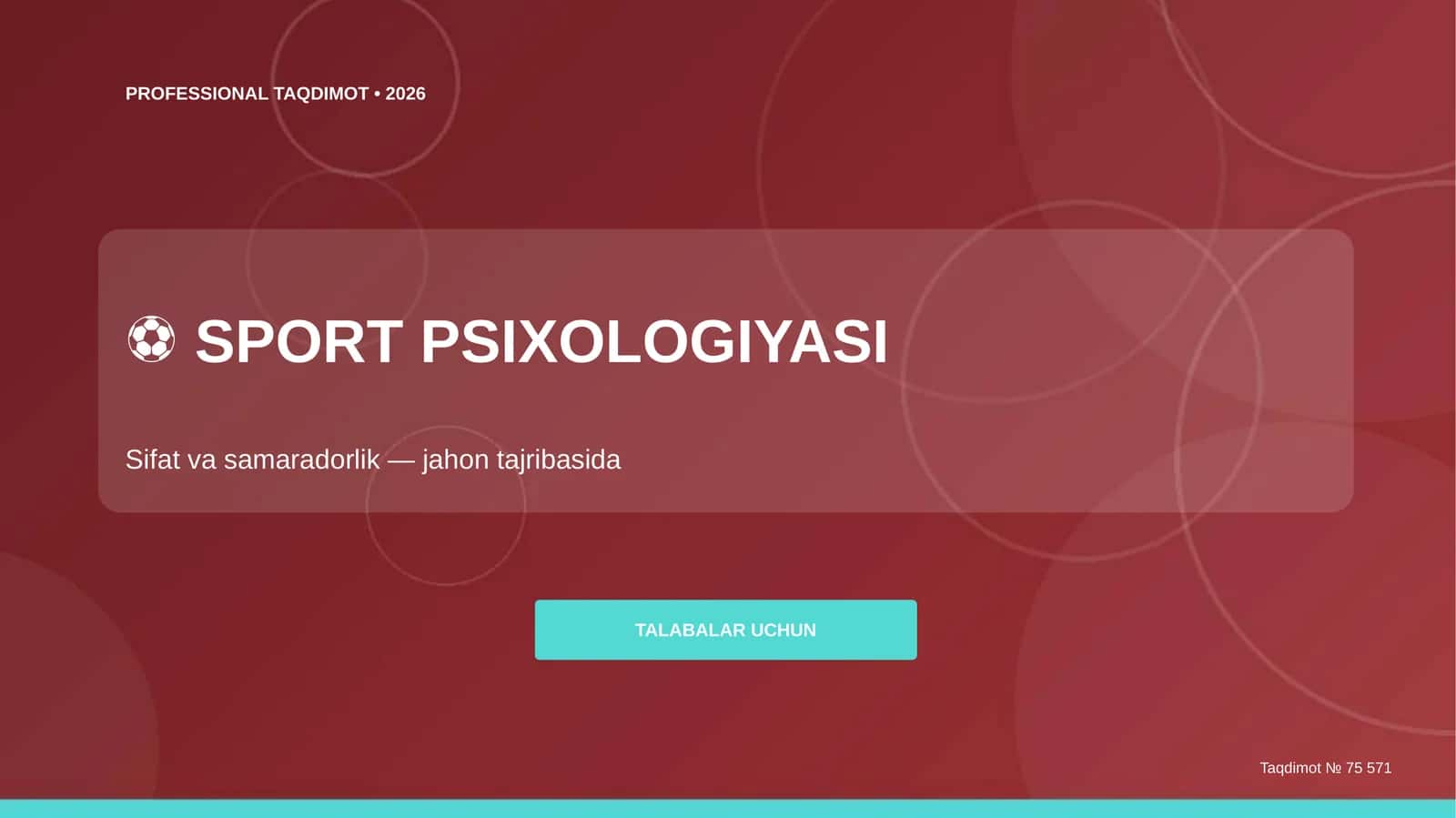 ⚽ SPORT PSIXOLOGIYASI 1