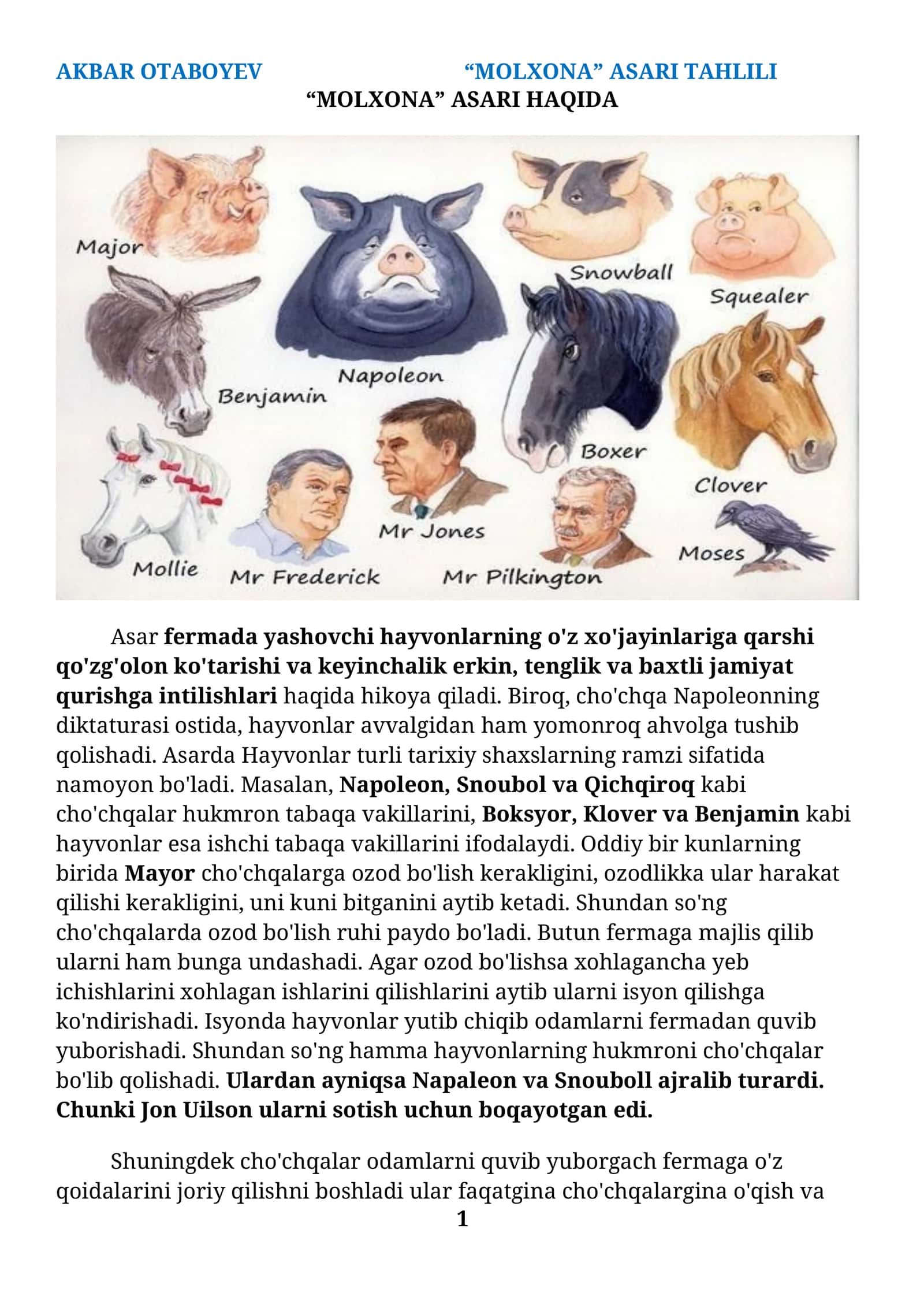 “MOLXONA” ASARI TAHLILI 1