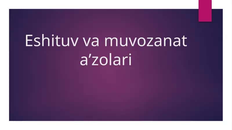 Eshituv va muozanat azolari anatomiyasi. 1