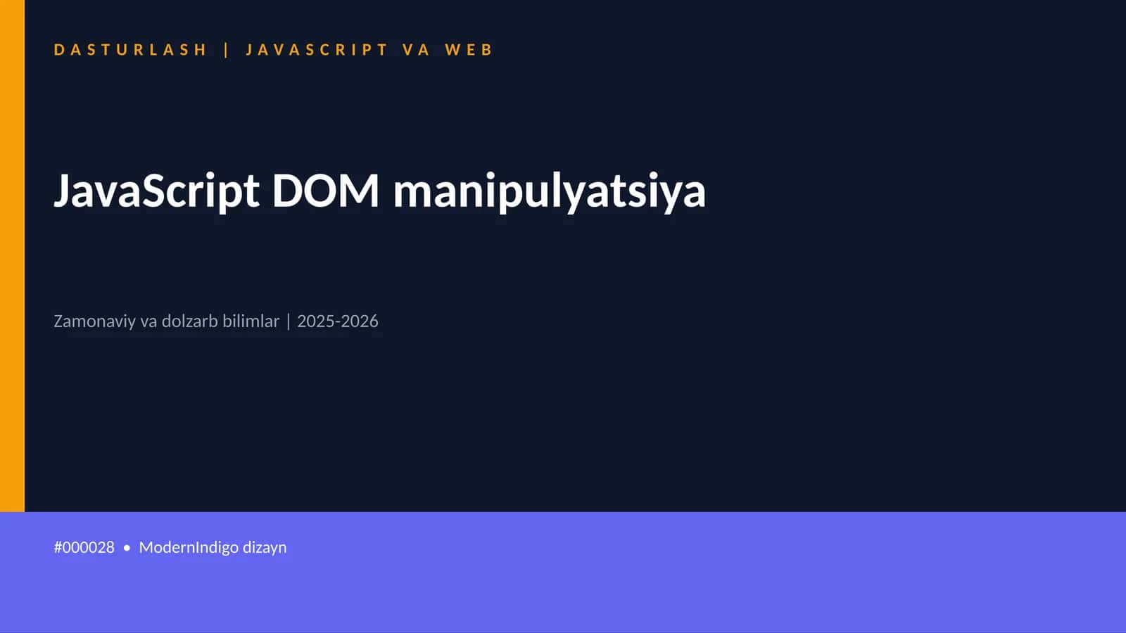 JavaScript DOM manipulyatsiya 1