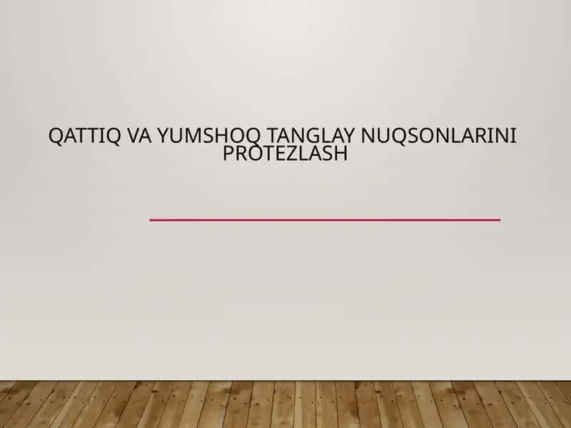 Tanglay nuqsonlarini protezlash 1