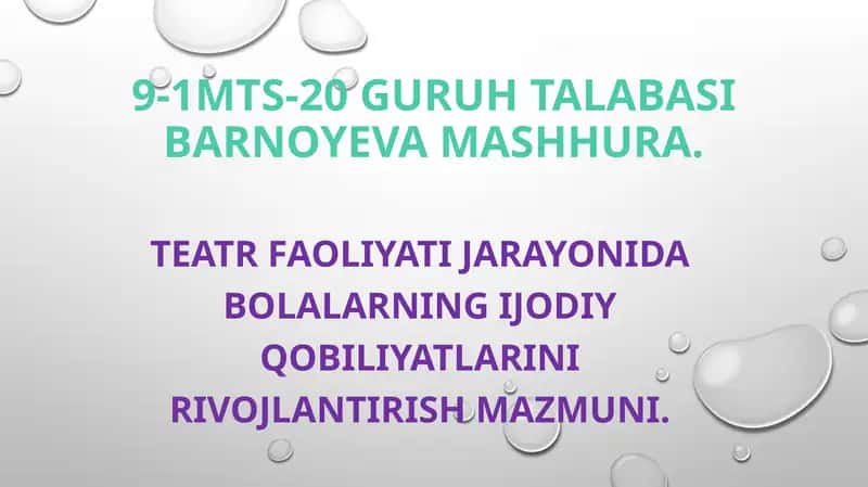 Teatr faoliyati 1