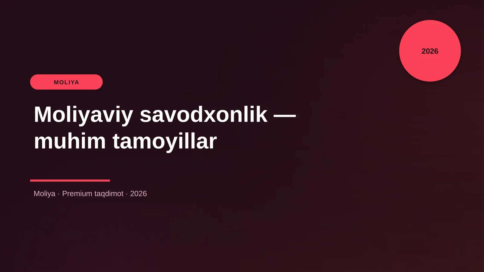 Moliyaviy savodxonlik — muhim tamoyillar 1