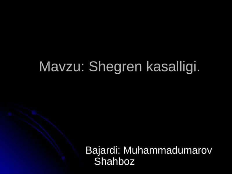 Shegren kasalligi 1