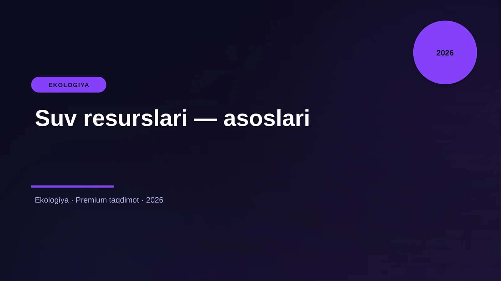 Suv resurslari — asoslari 1
