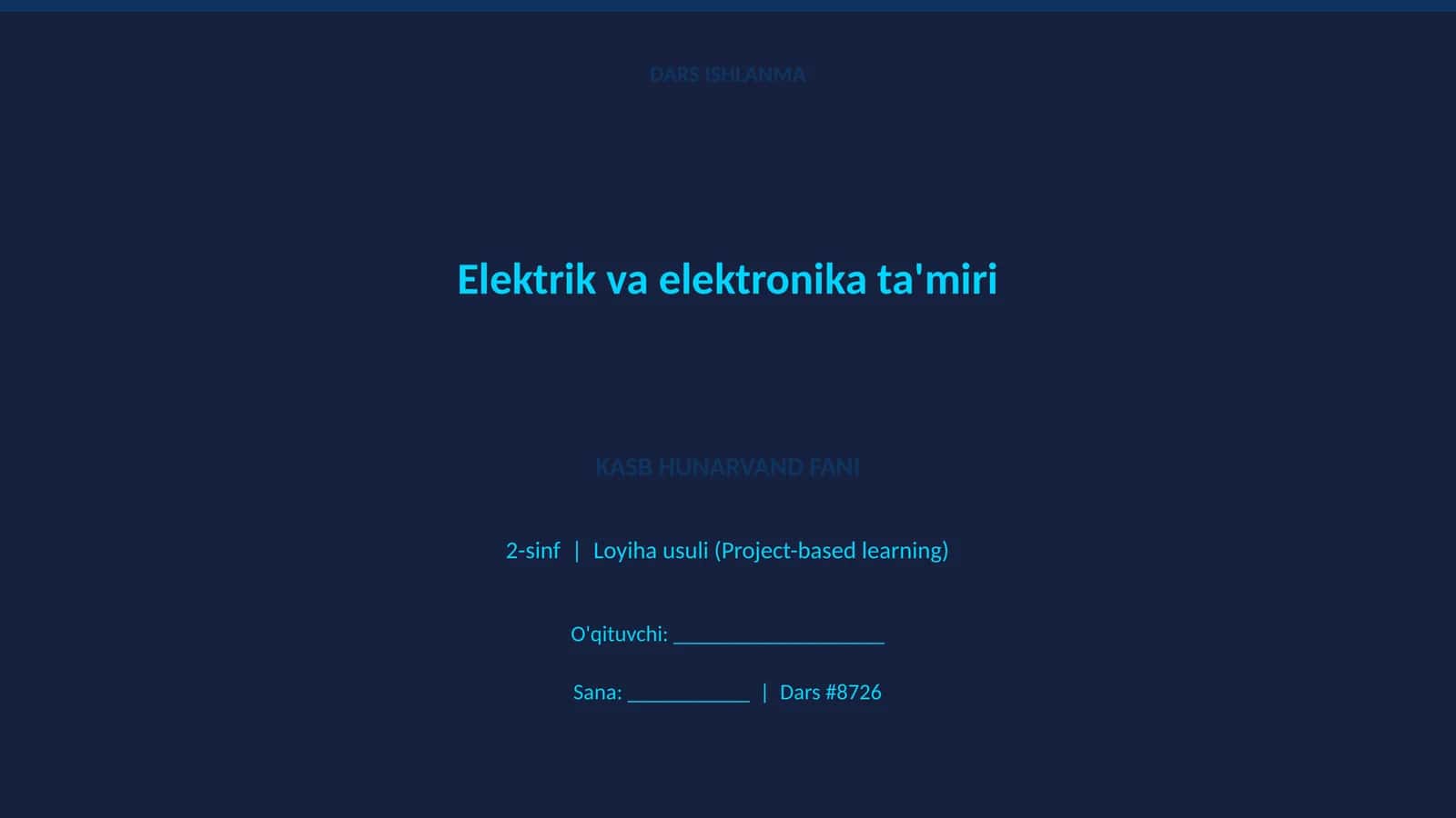 Elektrik va elektronika ta'miri 1