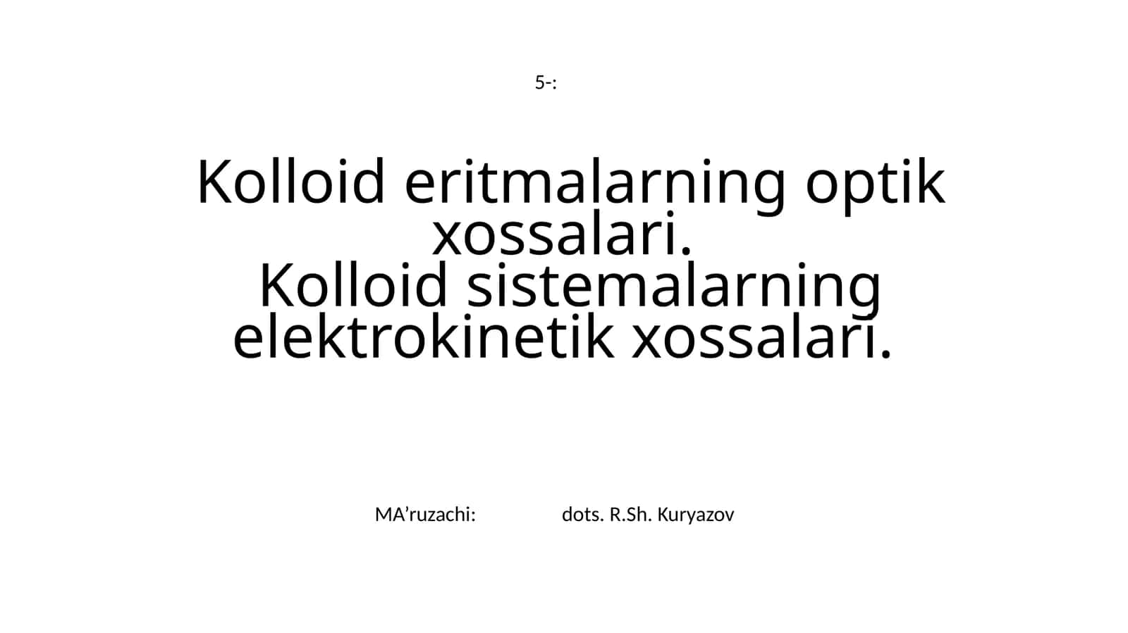 Kolloid eritmalarning optik xossalari 1
