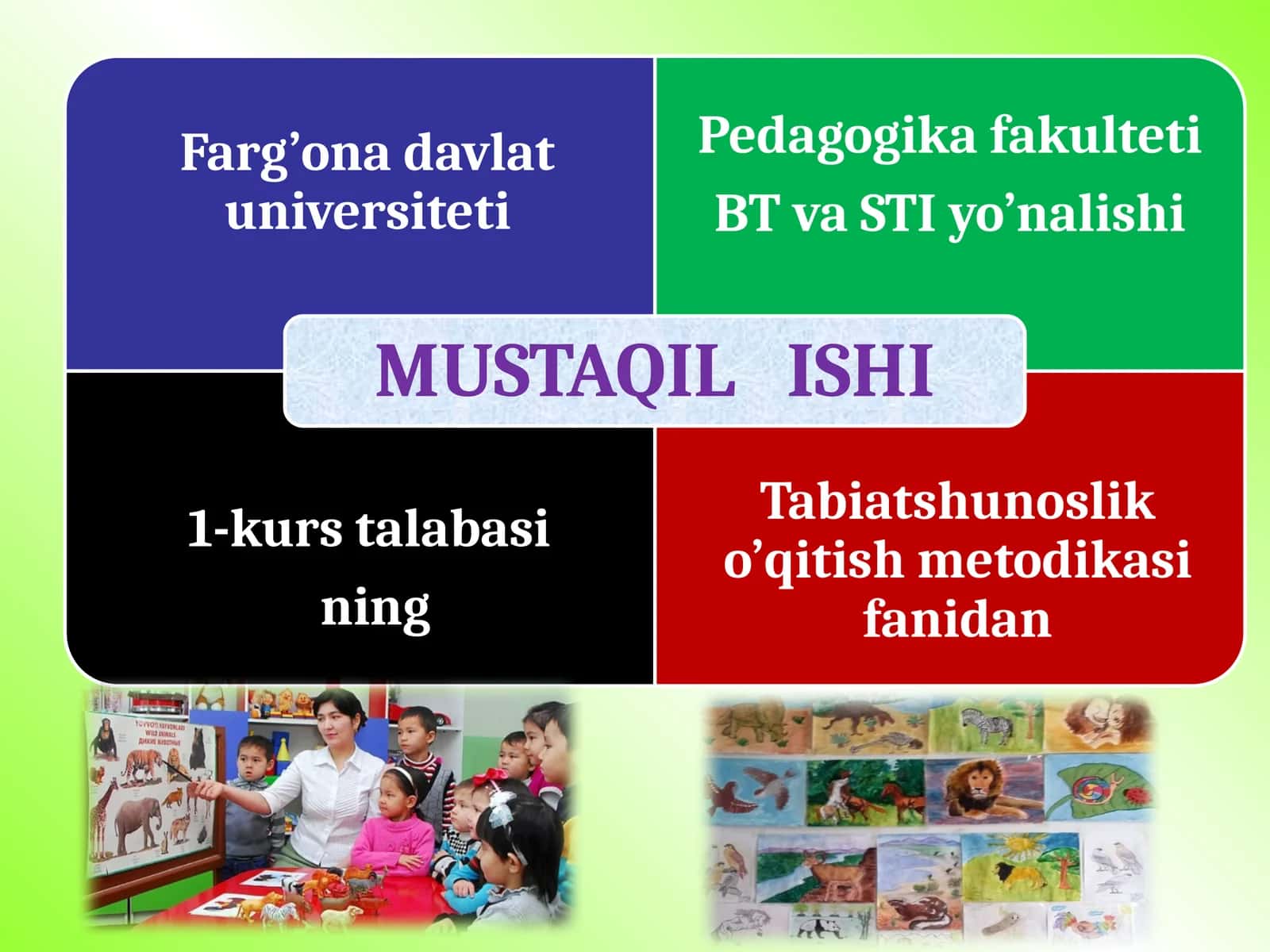 Tabiatshunoslikni o’qitish metodikasi 1