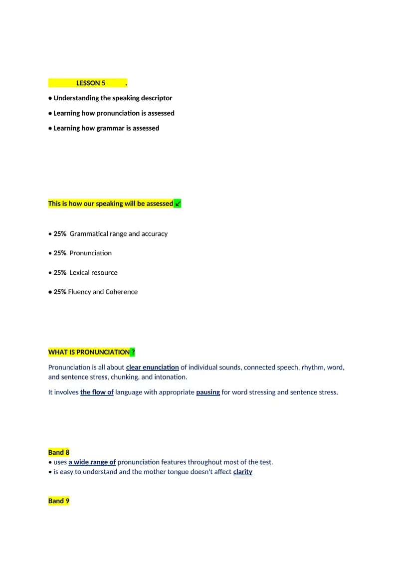 LESSON 5. Understanding the speaking descriptor 1