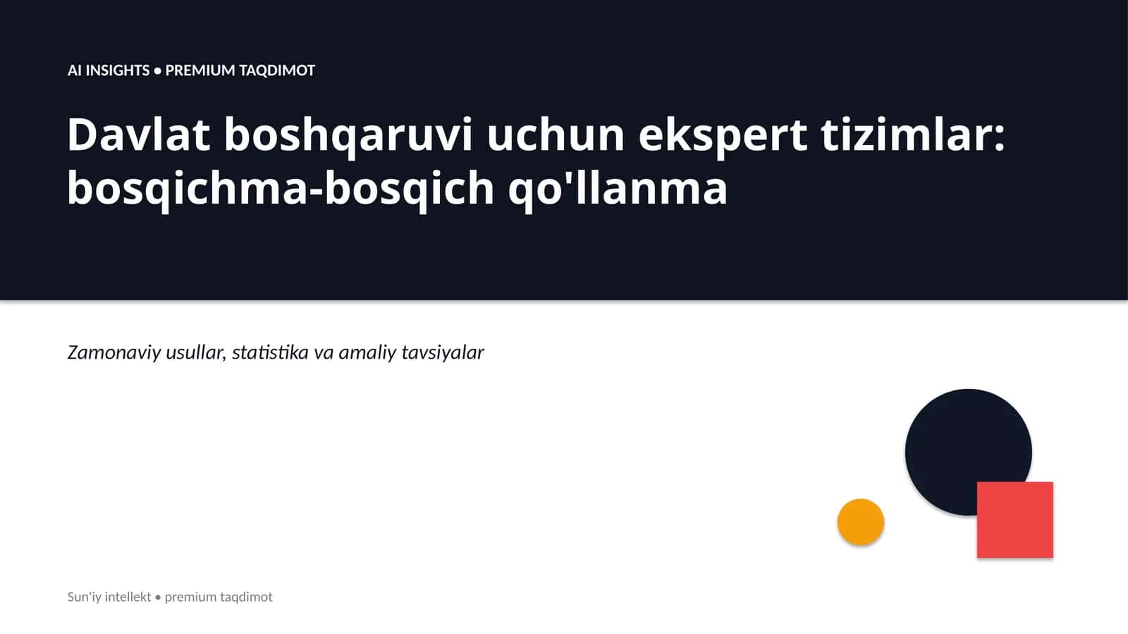 Sun'iy intellekt • premium taqdimot 1