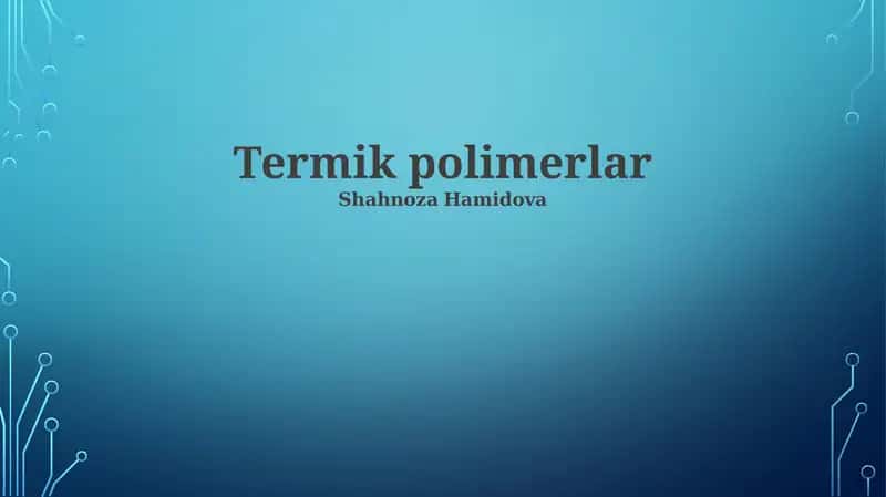 Termik polimerlar 1