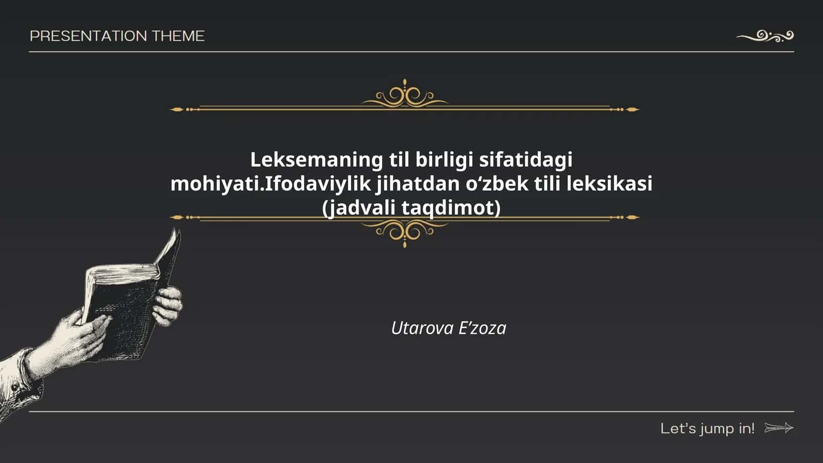 Leksemaning til birligi sifatidagi mohiyati 1