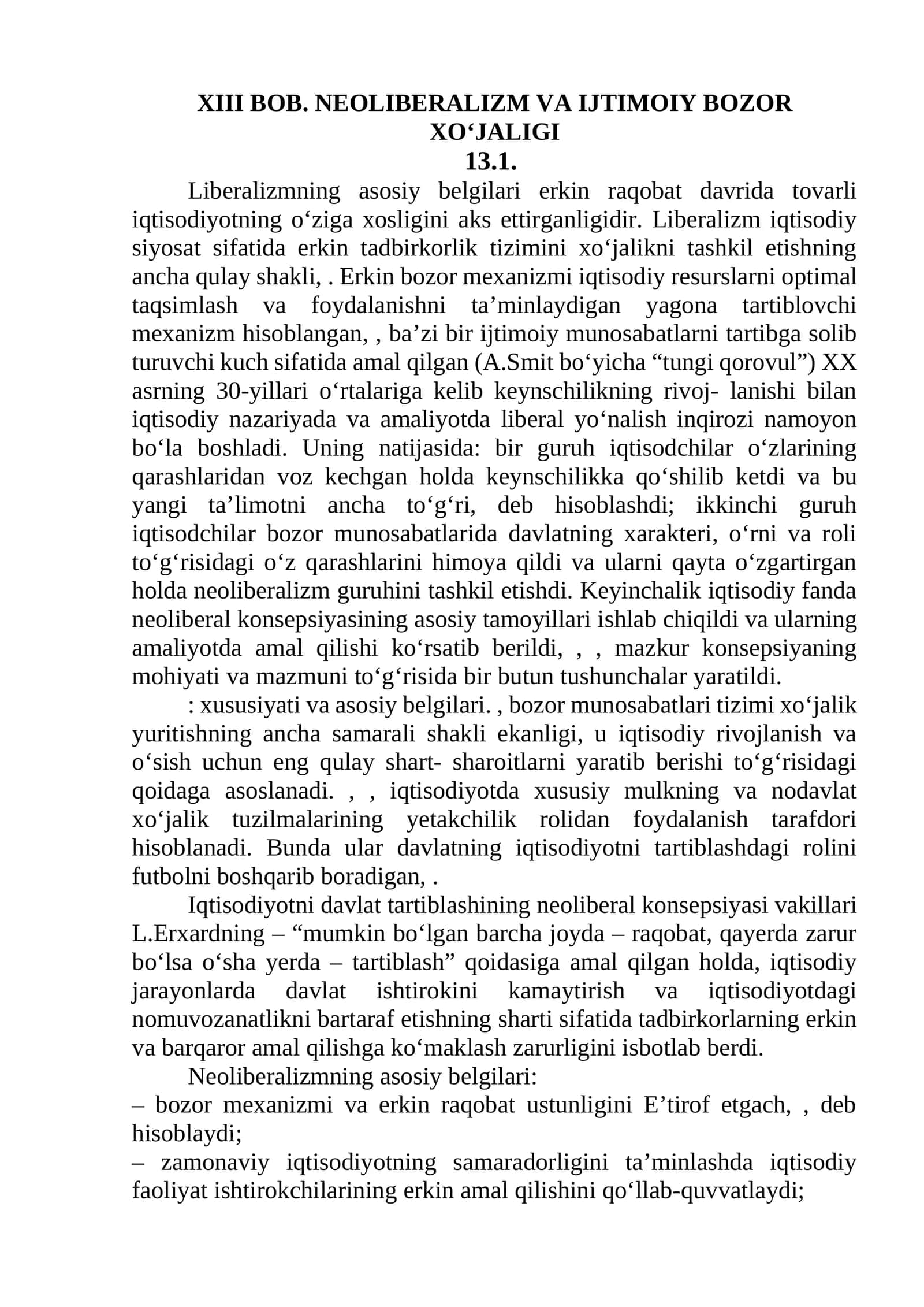 NEOLIBERALIZM VA IJTIMOIY BOZOR XO‘JALIGI 1