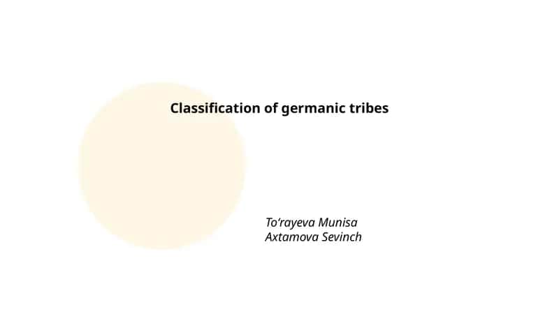 Classification of Germanic Tribes 1
