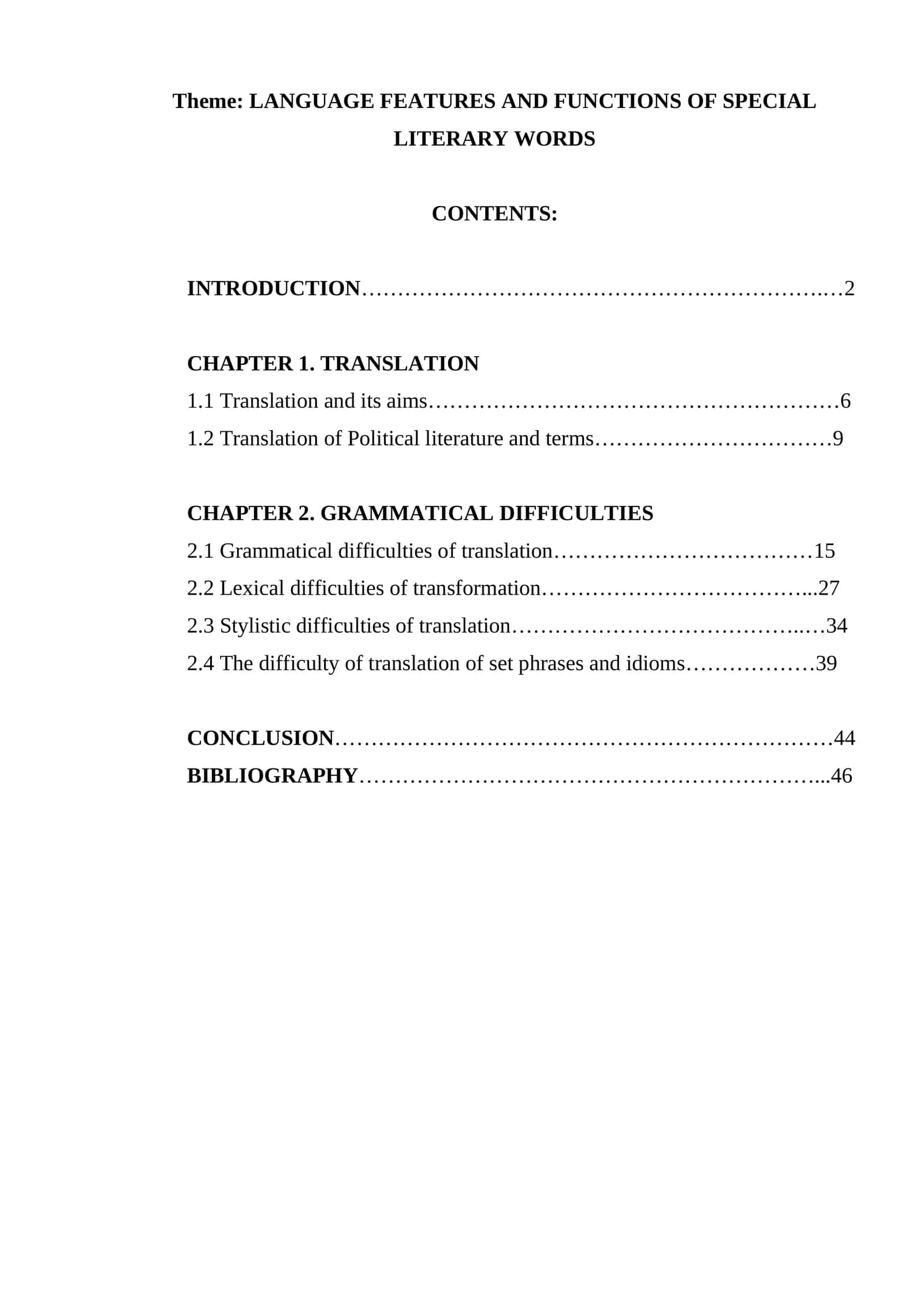 LANGUAGE FEATURES AND FUNCTIONS OF SPECIAL LITERARY WORDS 1