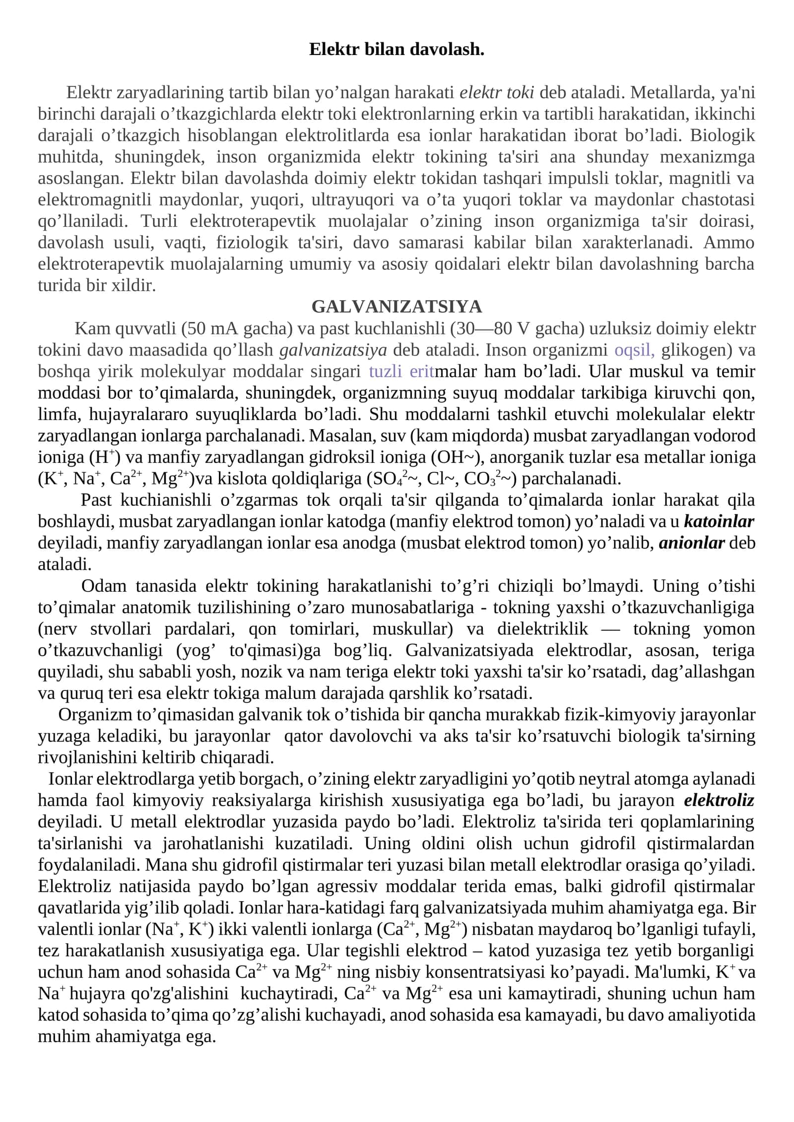Elektr bilan davolash 1