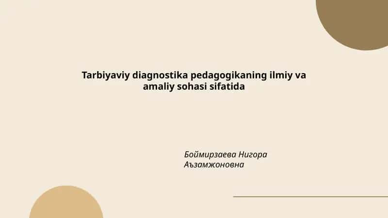 Tarbiyaviy Diagnostika 1