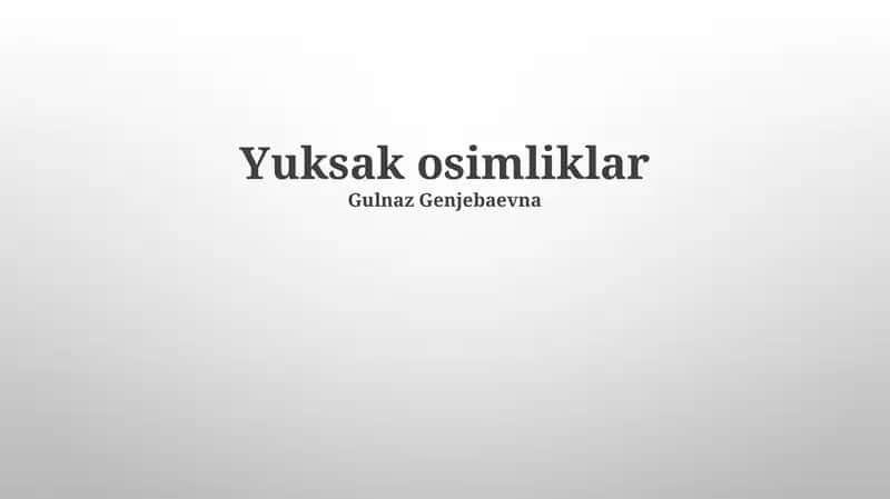 Baland o'simliklar 1