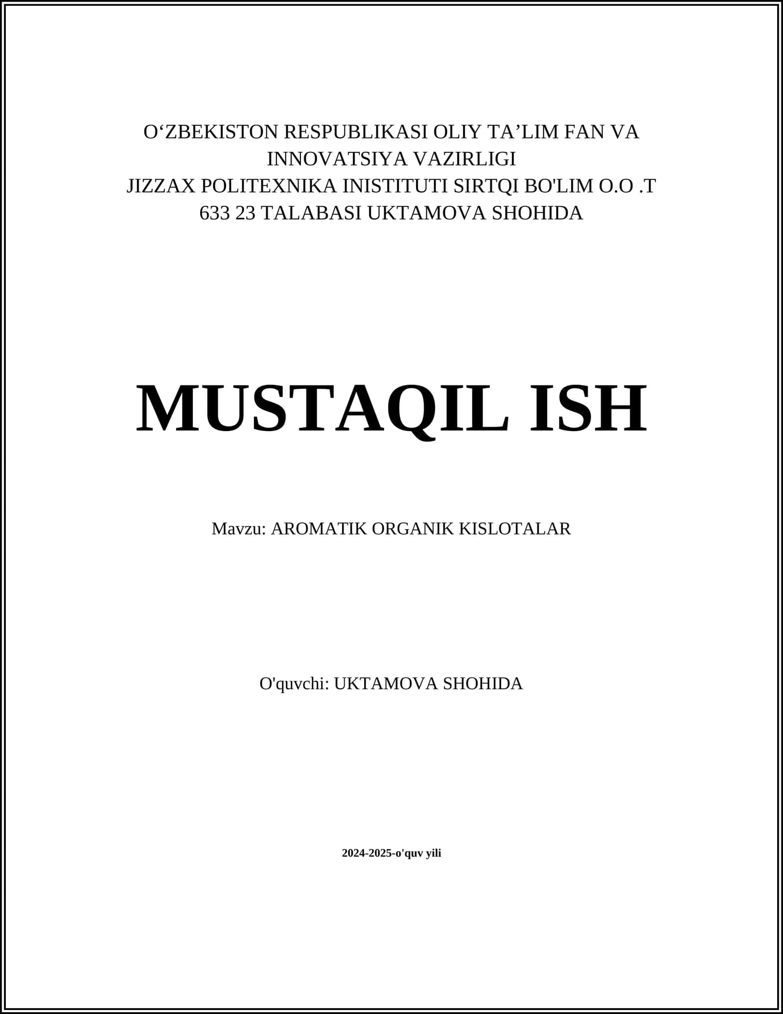 AROMATIK ORGANIK KISLOTALAR 1