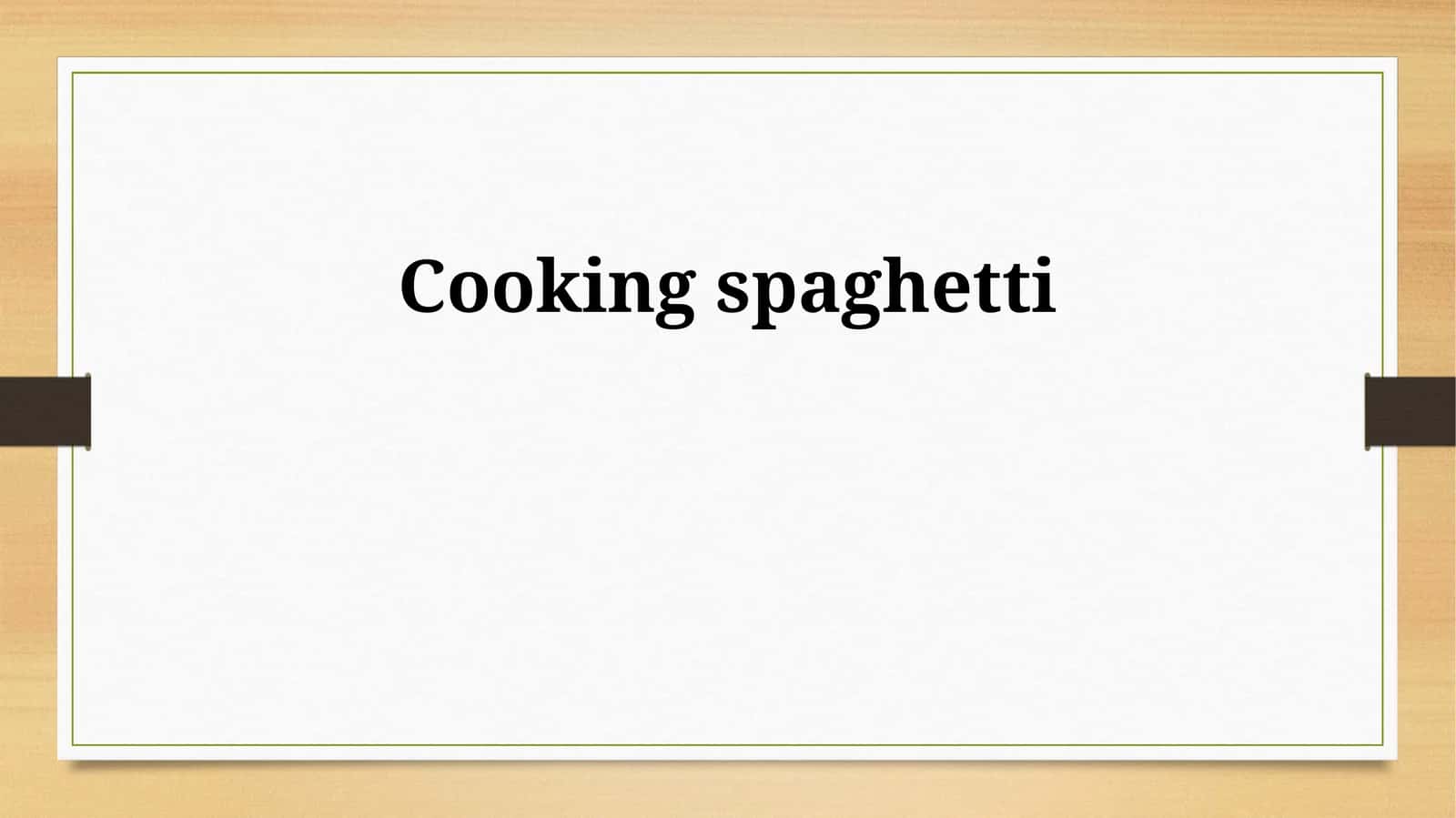 Selecting the Perfect Spaghetti 1