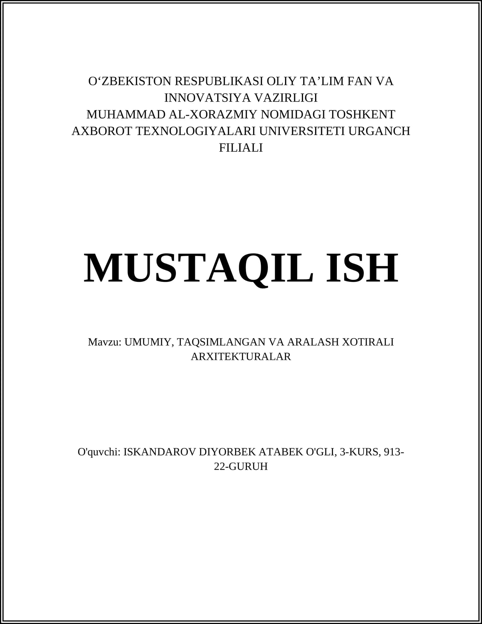 Protsessor me'moriyalari 1