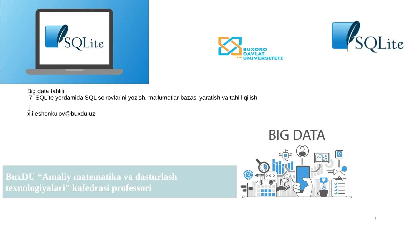 SQLite ga kirish 1