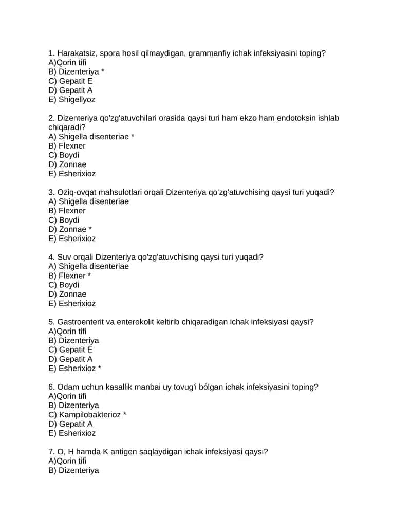 Qorin tifi testlar 1
