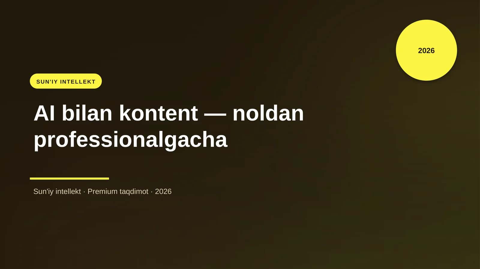 AI bilan kontent — noldan professionalgacha 1