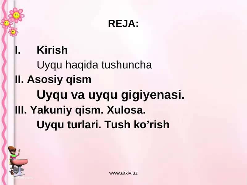 Uyqu turlari. Tush ko’rish 1