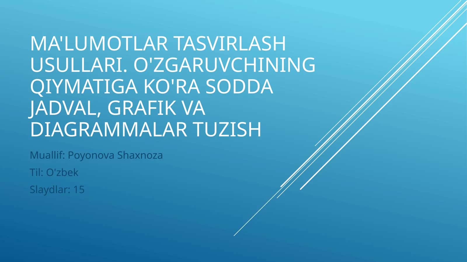 Ma'lumotlar tasvirlash usullari 1