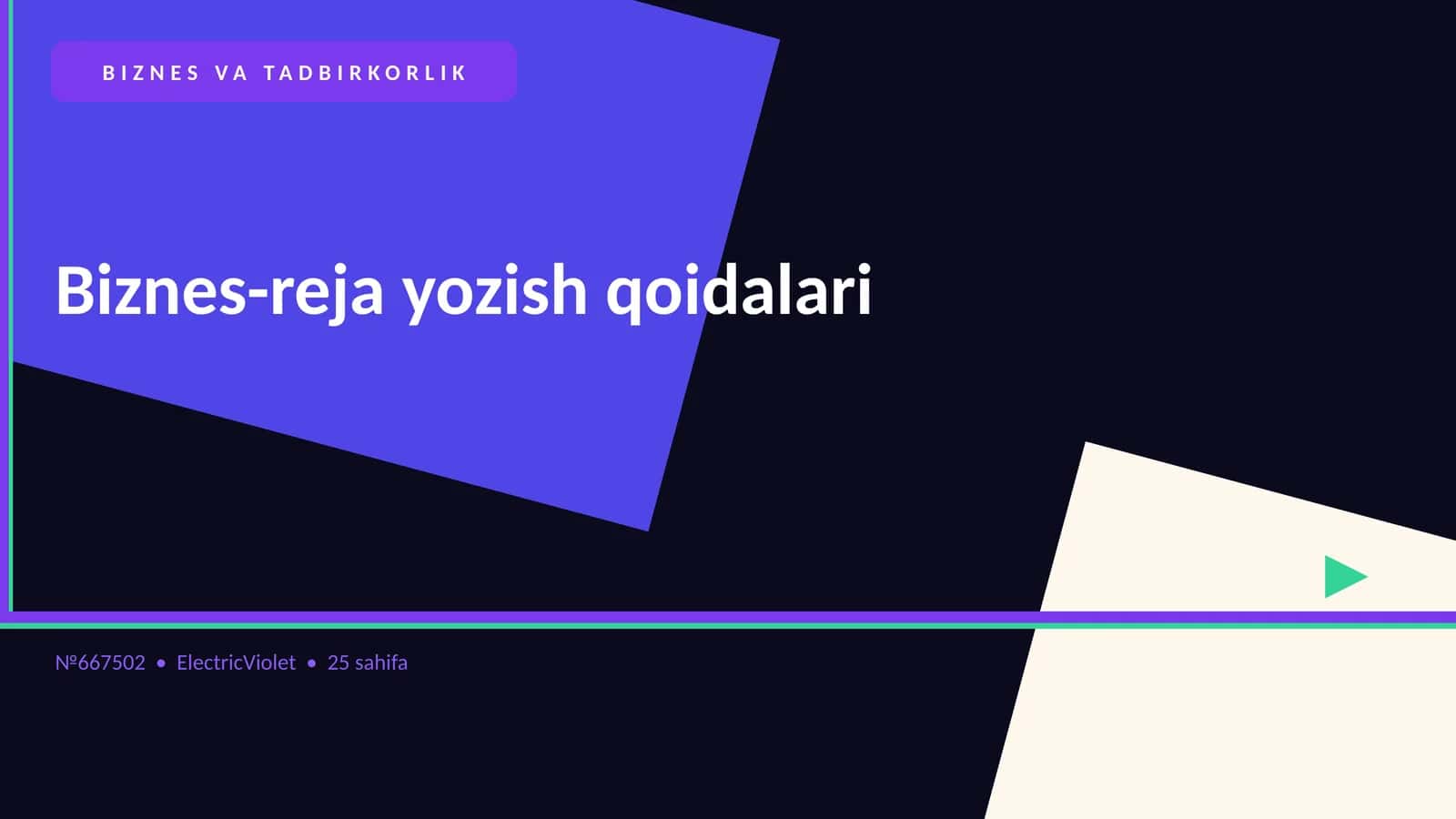 Biznes-reja yozish qoidalari 1