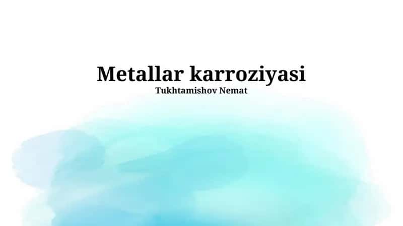 Metallarning korroziyasi 1