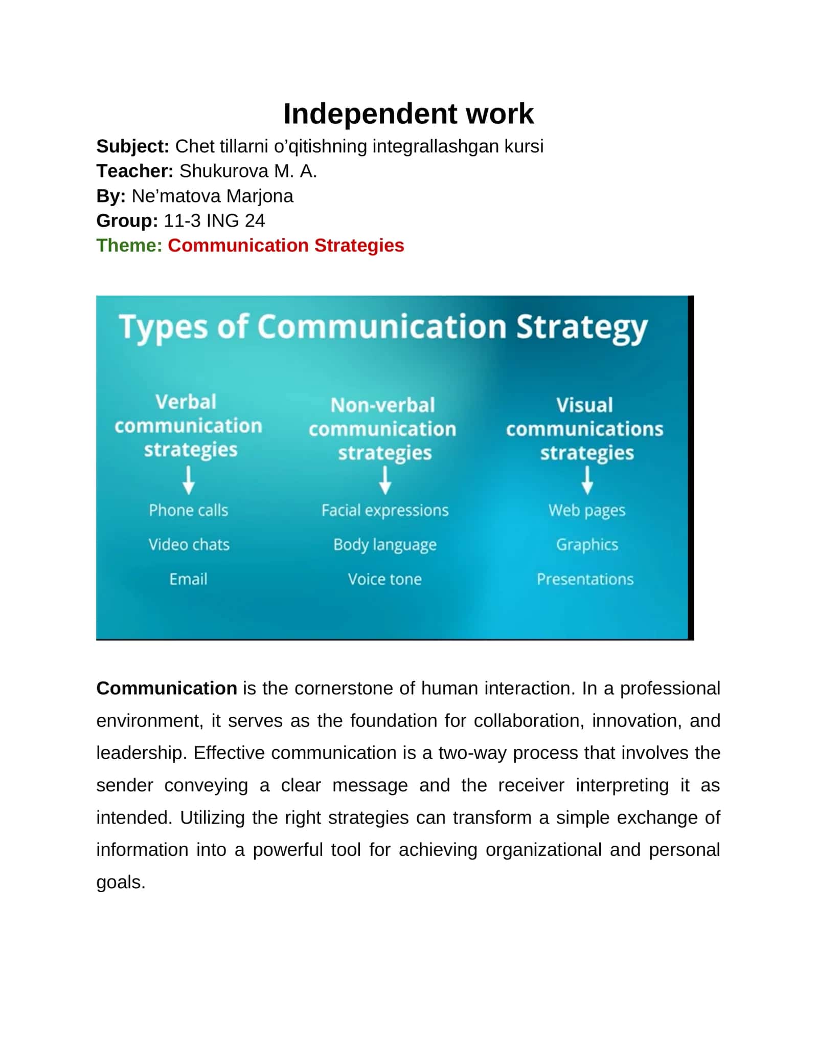 Communication Strategies 1