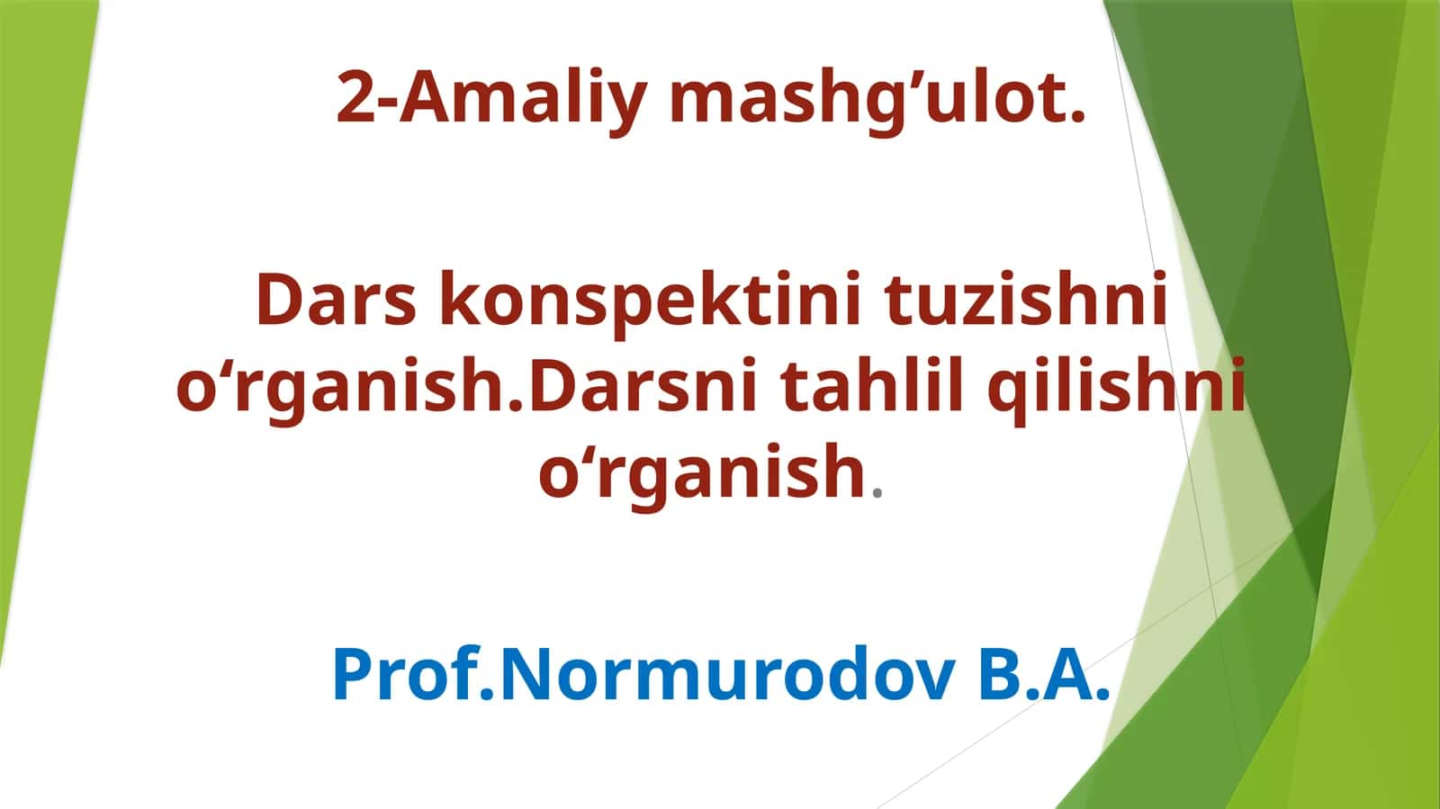 Kislotalarning kimyoviy xossalari 1