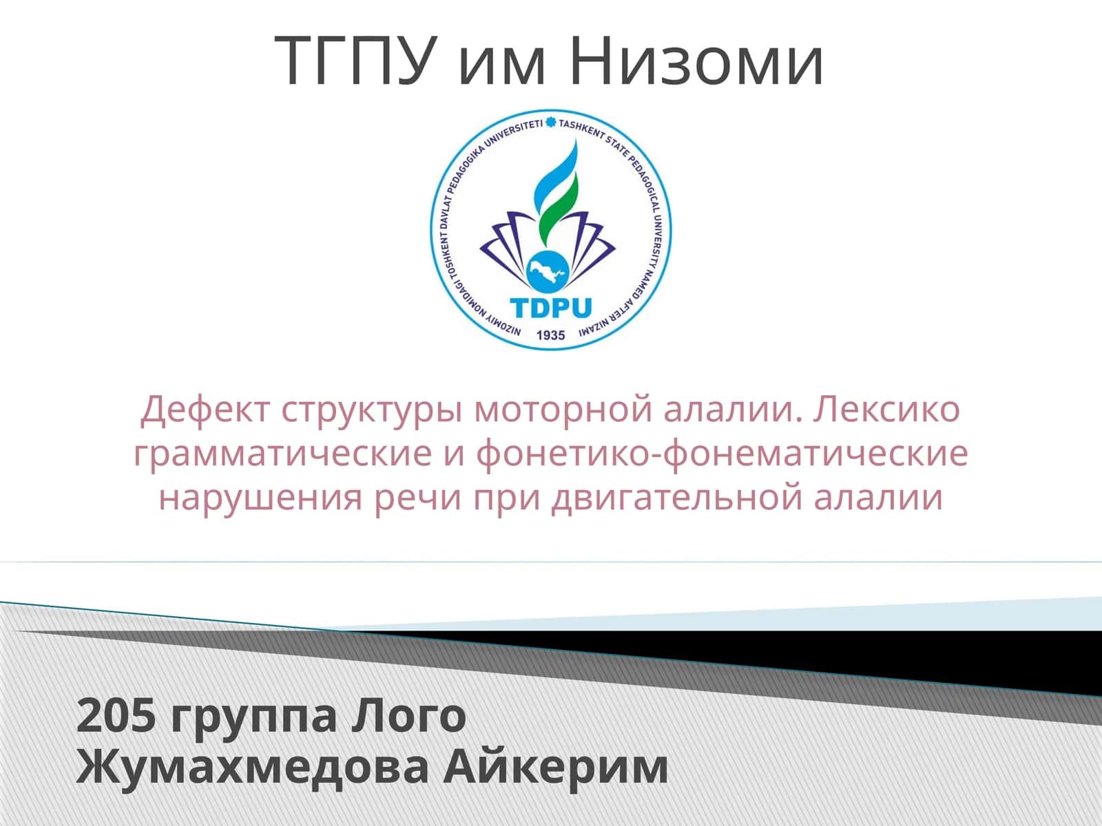 Дефект структуры моторной алалии 1