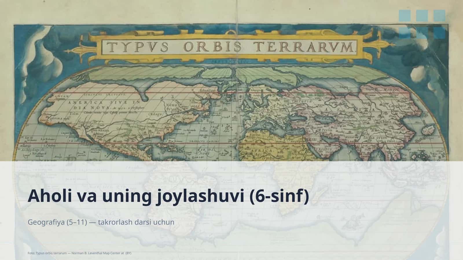 Aholi va uning joylashuvi (6-sinf) 1