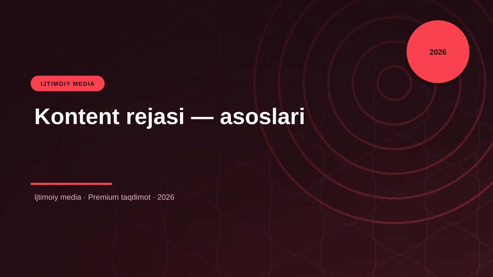 Kontent rejasi — asoslari 1