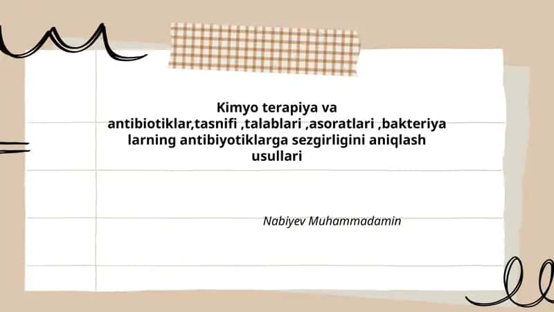 Kimyo terapiya va antibiotiklar 1