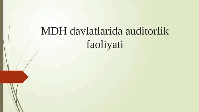 MDH davlatlarida auditorlik faoliyati 1