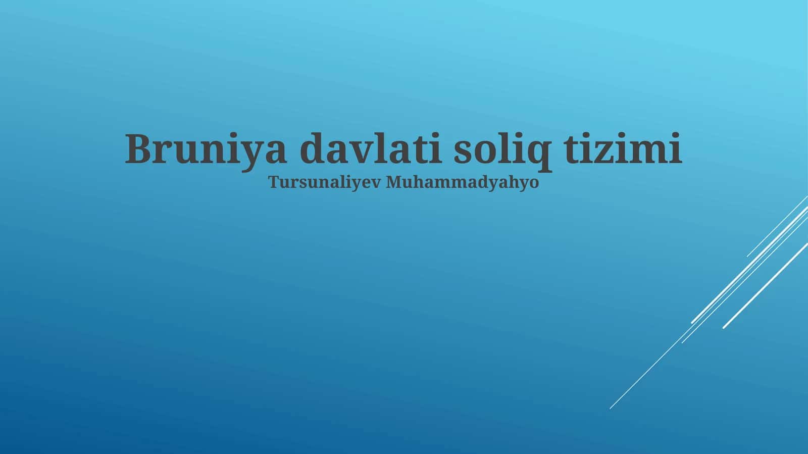 Bruniya davlati soliq tizimi 1